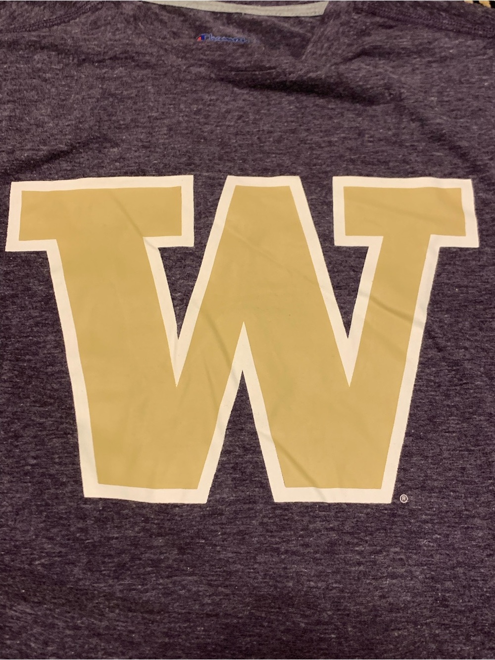 Champion Heather purple-Navy color Short-Sleeve Tee with Gold 'W' - WSU - Picture 5 of 13